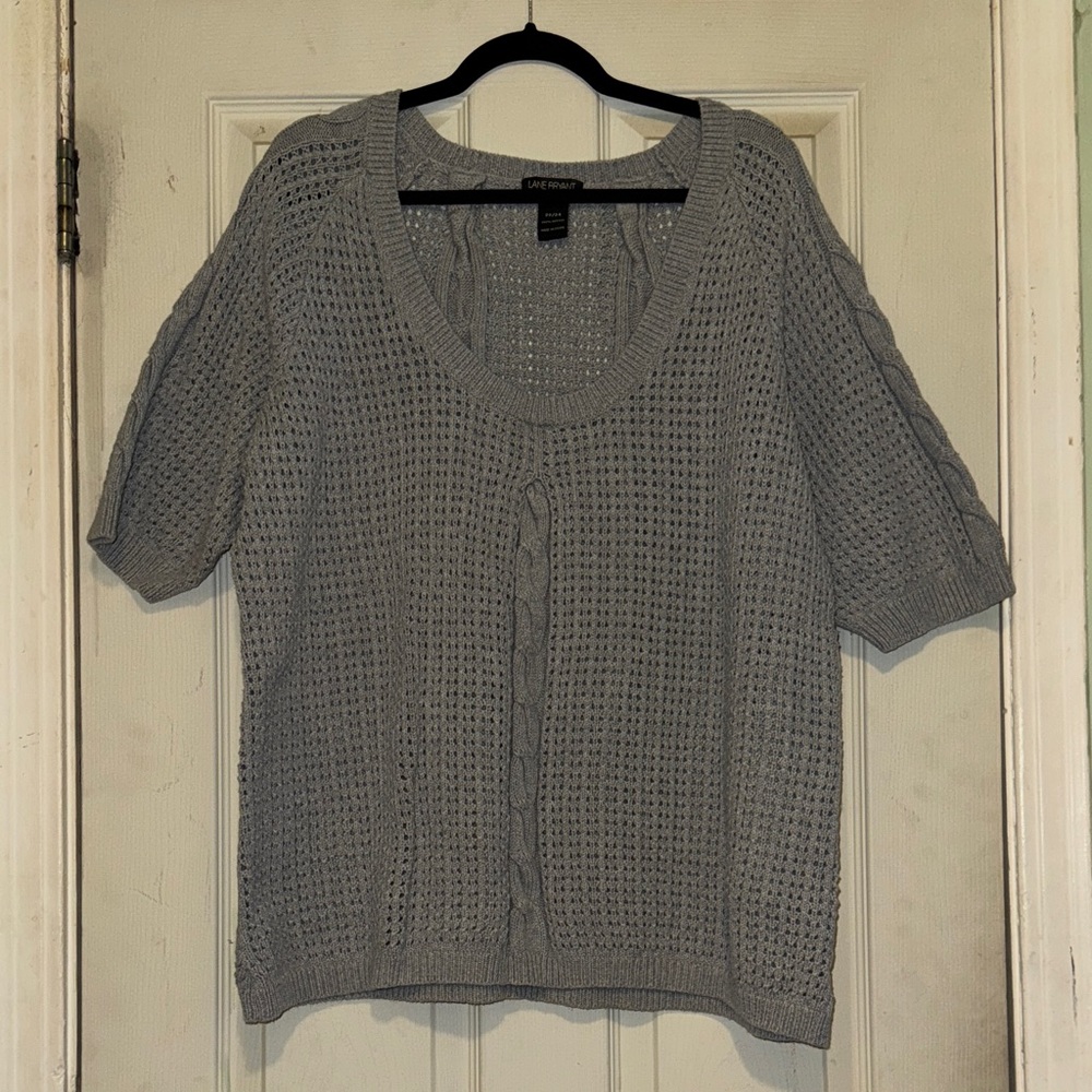Lane Bryant Light Gray Knit Top